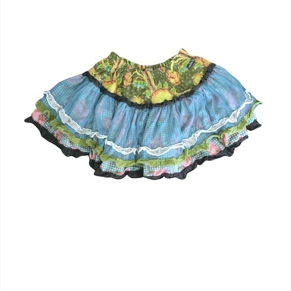 MATILDA JANE Skirt Girls Size 10 Green Multicolor Ruffle - Picture 10 of 10
